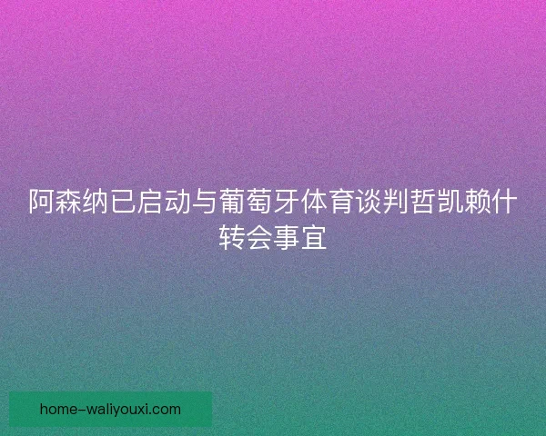 阿森纳已启动与葡萄牙体育谈判哲凯赖什转会事宜